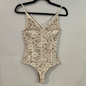 WINDSOR white lace tank top bodysuit size small